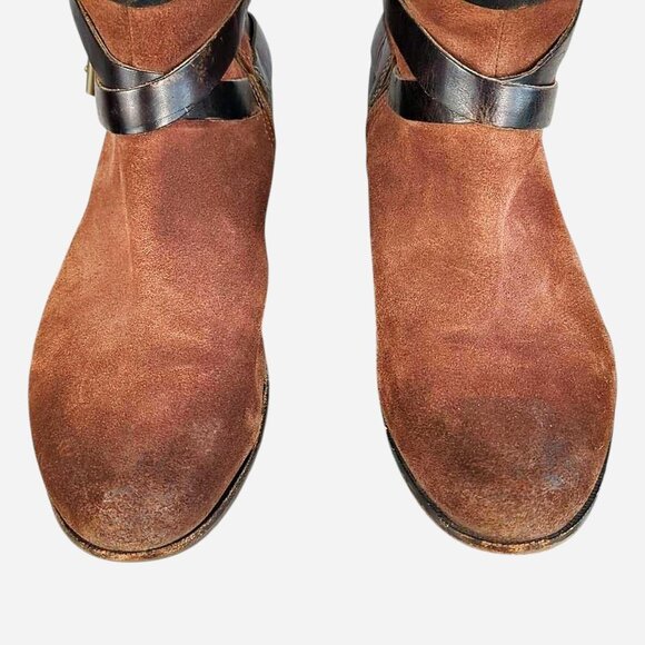 UGG Deanna Boots Chocolate Brown Suede Leather Shearling Lined Mid-Calf l Size 8 - Picture 8 of 8